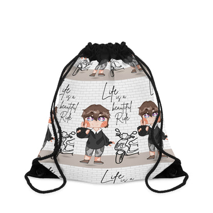 Sophie and Friends Drawstring Bag - "Life is a Beautiful Ride"